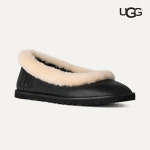 어그 UGG 조라 가죽 발레 슈즈 발레리나 플랫 겨울 털신 블랙 : 트렌드랩501