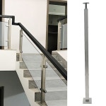 류충양99 2PCS 유리 난간 포스트 42 x2 x2 스테인리스 새틴 마감, 계단 및 데크 난간 는 목재... 수 있습니다. (50MM 50MM, 끝 포스트 : 새 벽 두 시