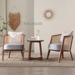 모던 라탄 의자 등받이 싱글 소파 야외 가구, 발코니 조합, 라운지 3 피스 세트 : 마스 코리아