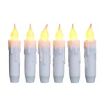 CVHOMEDECO 깜빡이는 테이퍼 캔들 LED 드립 없는 머로 작동하는 배터리 흰색 4인치 6개 세트 White 4 75 Inch 2 PCS : 유행하는 상품