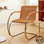 인스타그램 등나무 식당 의자, 레트로 팔꿈치, 스테인레스 스틸, 창의적인 싱글 홈 레저 등받이 인쇄 : 마스 코리아