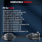 cciyu NCV23011 CV 액슬 샤프트 어셈블리 장착 A4 드 A5 콰트로 2 0L RS5 9L 4 2L 스포츠백 S4 S5 3 2008 프론트 좌측 우측 : 무푸5