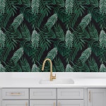 플립사이드 그린 팜 필 앤 스틱 벽지 각 롤의 길이는 18피트, 길이 x 18인치, 너비 - 벽에 안전 적용하기 쉽고 제거하기 쉽습니다 : 쿤스박스