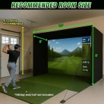 골프 시뮬레이터 인클로저 네트 - 10 x 8 피트 또는 14 피트(HD 임팩트... 프로젝션 스크린과 알루미늄 프레임, 시뮬레이터용 트레이닝 타격... 