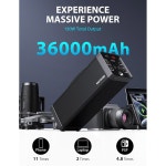 YKPOWER 휴대용 발전소 150W, 133.2Wh/36000mAh 고속 충전, 5개 출력의 충전식 발전기, 백업 홈 야외 비상 여행 캠핑 RV를 위한 LED 조명이... 