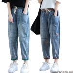 특가여성 밴딩 데님 포켓 빅사이즈 배기팬츠 카고 워싱 청바지 청하렘팬츠 : 유한회사 한발무역