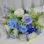 블루 산소꽃다발_푸른 고요, 블루 산소꽃다발 인테리어  산소꽃다발 성묘꽃 산소꽃 명절 성묘꽃다발 납골당  추모꽃 가족묘 평장묘 추석/설날... 