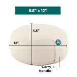 프레젠트 마인드(높이 6.5인치) 원형 자푸 요가 볼스터, EU산 - 라이트 베이지 100 내추럴 코튼 명상 메밀 쿠션, 워셔블 커버 포함 Emerald... 