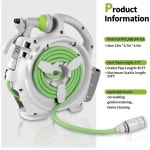 46피트 자동 감김식 정원 호스 릴 고강도 벽걸이형 7가지 패턴 노즐  길이 조절 엉킴 방지 물주기 및 세차용 : 성유유통865