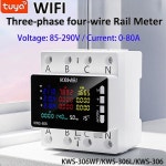 AC 85-290V/80A 에너지 전력계 컬러 스크린 3상 4선 레일 미터 전압계 6 POWER LOGIC 차단 보호  제어 : 성유유통865