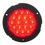 그랜드 제너럴 75902 LED 라이트(레드 렌즈와 크롬 트위스트 온 베젤이 있는 4인치 원형 플랜지 마운트 레드 18) Chrome Twist Amber... 