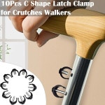 목발 보행기용 10Pcs C형 래치 클램프 - 미끄럼 방지 교체 부품, 지팡이 액세서리, 노인 및 장애인용 : Jade Studio