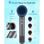 헤어 드라이어, 이온, 열 제어, 4열 및 2속, 경량 저소음, 가정, 여행 살롱에서 빠르게 건조할 수 있는 110 000RPM 고속 블로우 드라이어... 