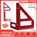 1-2PCS 11CM 3D 멀티 앵글 측정 눈금자, 45/90도 알루미늄 합금 목공 사각형 각도기, 드로잉 라인, 도구 : 아트퓨전마켓