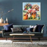 페인팅 키트, 5D 아트 DIY 초보자용 페인팅, 다이아몬드가 포함된 풀 드릴 페인트, 가정용 벽 장식용 공예품 14X14인치 G7608-US : 디깅.샵