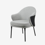 베일 패브릭 체어 블랙스틸 프레임 라운지의자 카페의자 고급식탁 : 퍼니앳홈