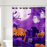 CTOHN 12피스 배트 샤워 커튼 후크 링, 욕실 장식용 할로윈 장식 행거 : 로아글로우