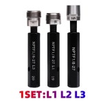 NPTF 파이프 나사 플러그 게이지 링 1/16-28 1/8 1/4 3/8-19 1/2-14 3/4 1인치 L1 L2 L3 측정 도구 1개 : 일어나비