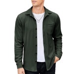 쿠판디 남성 셔츠 캐주얼 샤켓 긴팔 버튼 다운 경량 재킷 Army Green Small : 람세스2