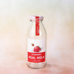 A-18 리얼 딸기우유스티커 50개/ 딸기라떼 음료 주스 과일청 수제청 스티커 라벨지 : 가인 글로벌