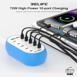 RELIFE RL-309M 72W 10포트 스마트 고속 충전기 타입C (휴대폰/전자기기 수리용 도구) : 라이프Pick