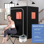 스마트막 휴대용 스팀 의자 스티머 블랙 조절이 스파용 99분 머 접이식 시야 가능한 사우 L Steam Sauna Bla g : 셉템버 플레이스
