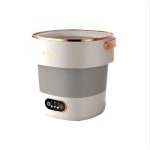 휴대용 접이식 미니 초음파 세탁기 여행 학생 기숙사 속옷 옷 세탁용 1 6 L K001 Blue : 진바잉