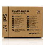 Sol-M 솔엠 멸균 인슐린 주사기 32G 6mm 0.3ml 100입 0.5눈금 시린지 : 메디칼샵