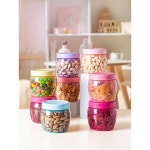 다담자 325ML 보관통 핑크 세트 반찬 4개 4P 350 MLX4 꿀통 소스 뚜뚜탱크 4종세트 옐로우 블루 퍼플 핑크 : 쓰리딜스토어