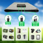 40W 휴대용 태양광 패널 36W 및 15W USB C/USB A가 장착된 미니 접이식 발전소 휴대폰 내구성 코팅이 된 파워 뱅크 캠핑 하이킹 배낭여행용... 