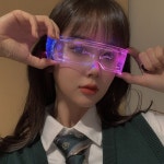 다채로운 LED 고글 파티 바 뮤직 페스티벌, 7 색 테크놀로지 안경, 디스코 공상 과학 크리스마스 안경 : 리치마켓몰-RICH