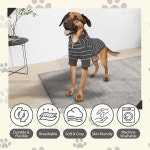 킥레드 도그 후드티, 모자가 달린 스트라이프 도그 스웨트셔츠, 끈 구멍이 있는 부드럽고 따뜻한 도기 코트 스포츠셔츠, 가을 겨울 가을 의상 중형... 