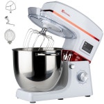 스탠드 믹서 상업용 2 9갤런 8L 대용량 볼 7단 속도 99분 타이머 기능 부착물 3개 저소음 혼합 반죽 휘젓기 다기능 금속 팬 반죽기... 