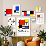 몬드리안 명화 모던 추상화 그림 와이드 캔버스 대형 PM-몬드리안 롱A : 더 아트컴퍼니