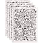 세라믹 슈퍼단트 전사 20.5x14.6인치 4PCS 도자기 오버글레이즈 언더글레이즈 안경 종이 스티커 클레이 전사용 워터슬라이드 에나멜 블랙... 