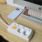 러그박스 개별 멀티탭 납작 플러그 16A 3520W 3구 1.5m 화이트 멀티 전기 콘센트 : 러그박스