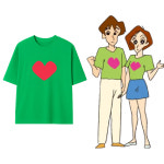 짱구 커플티 닭살 커플 하트 프린팅 오버핏 티셔츠 반팔티 : 오드아이마켓