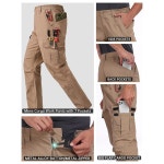 등산 방수 7포켓 작업 전술 카고 남성 립스탑 바지 CNBQDD Black 34W x 32L : 위너리006