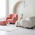 바비 1인용 소파 양털 부클레 암체어 카페 안락의자 패브릭 소파 (+스툴 Event) : 웰퍼니쳐