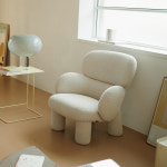 알로소 엘머 패브릭 소파 스툴미포함, 부클레/카놀리 크림, 1인용 : Alloso