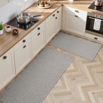 아모아미 주방 러그 세트 2-흡수성 미끄럼 방지 세척 가능 - 싱크대, 세탁실, 사무실 앞 바닥용 매트 청소 및 관리가 용이함, 20 32 +20 47... 