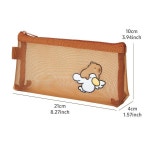 Capybara 메쉬 연필 가방 펜 케이스 만화 디자인 간단한 투명 보관 파우치 문구류 F7777 : MOA샵