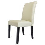 SyMax 다이닝 의자 2개 지지대 아카시아 하얀색 침실 용 주방 베 통가죽 : 신흥유통상사2001