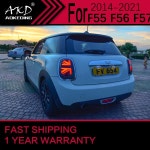 미니 F55 LED 후미등 2014-2021 용 자동차 조명, 리어 스톱 램프 브레이크 신호 DRL 리버스 액세서리 : 럭키통상