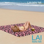 라이마이미 샌드프루프 해변 담요, 성인 4-6인용 80인치 x 대형 피크닉 매트, 스테이킹 & 파우치가 포함된 경량 컴팩트 퀵 드라이 비치 야외... 
