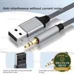 USB 3.5mm 남성 오디오 케이블 A 3 5 잭 어댑터 와이어 헤드폰 스피커 데스크탑 PC TV 자동차 스테레오 보조 라인 : 칠룡산업