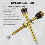 MuHize TR573 트럭 타이어 밸브 스템 - 림 .625 , 버스용 클램프 인 밸브 스템 4-3/8 황동 상용 트럭 밸브 스템(10팩) : 포티투글로벌샵