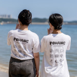 [파도씨세탁소] 포항 일러스트 반팔 티셔츠 포항여행 기념품 단체티 : 파도씨 세탁소