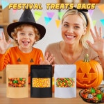 제트모어-50팩-냄새 방지 봉투, 창문이 있는 지퍼락 파우치, 중소기업용 재봉입 가능 봉투, 포장 간식용 소형 밀봉 가능 봉투, 커피, 향신료... 