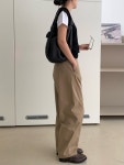 25FW 모아니 어텀 배럴 팬츠 절개 코튼 트라우저 와이드 바지 : 레이디쁨